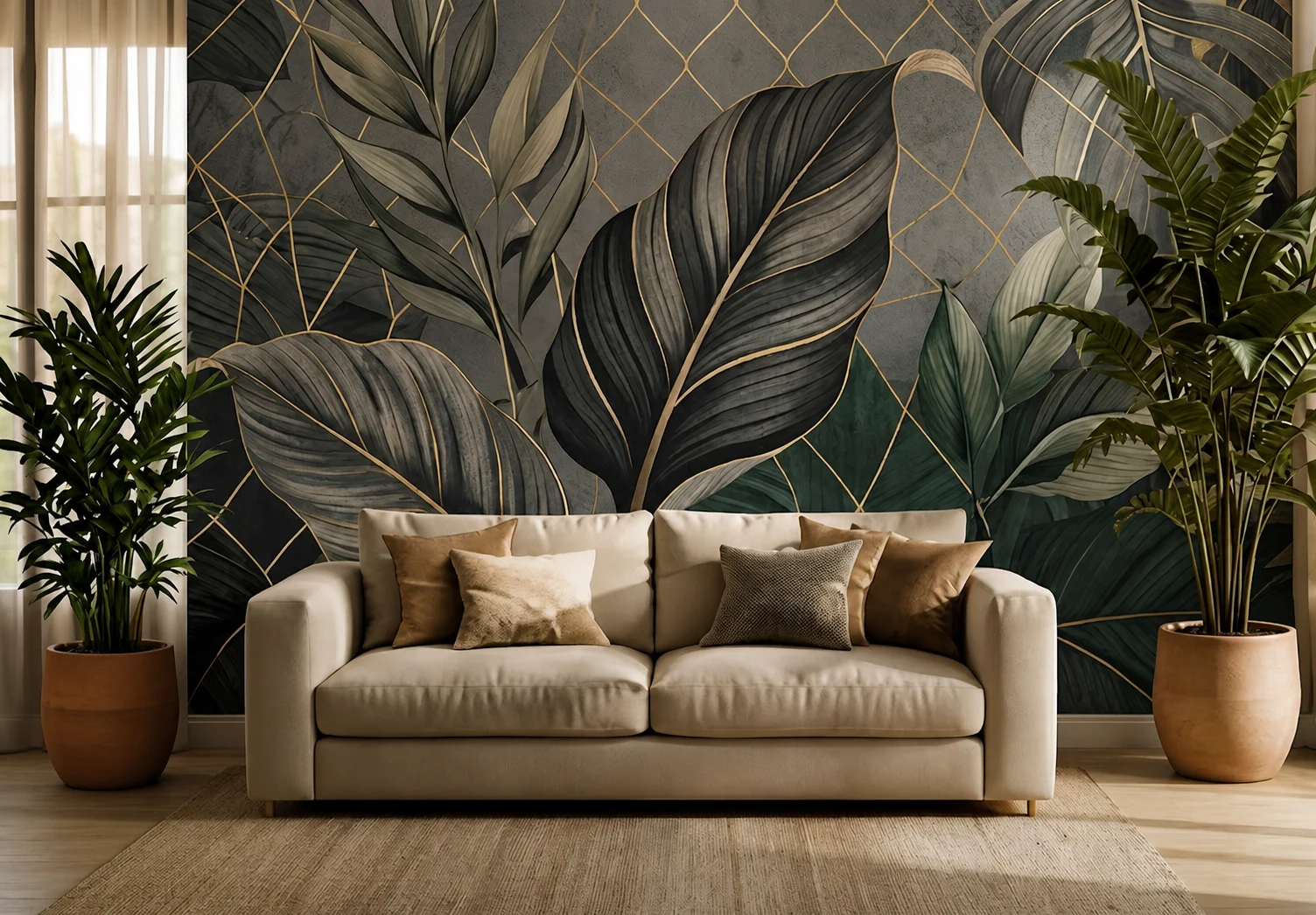 Mural decorativo instalado en una habitación
