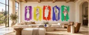 Mural Entre sombreros Todo Color, disposición 1, en ambiente