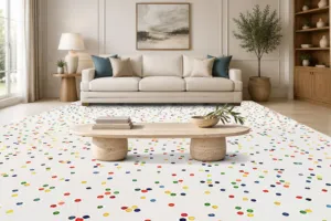 Alfombra Topitos en un salón